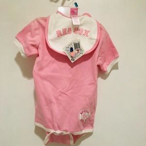 Boston Red Sox Onesie With Matching Bib 24months